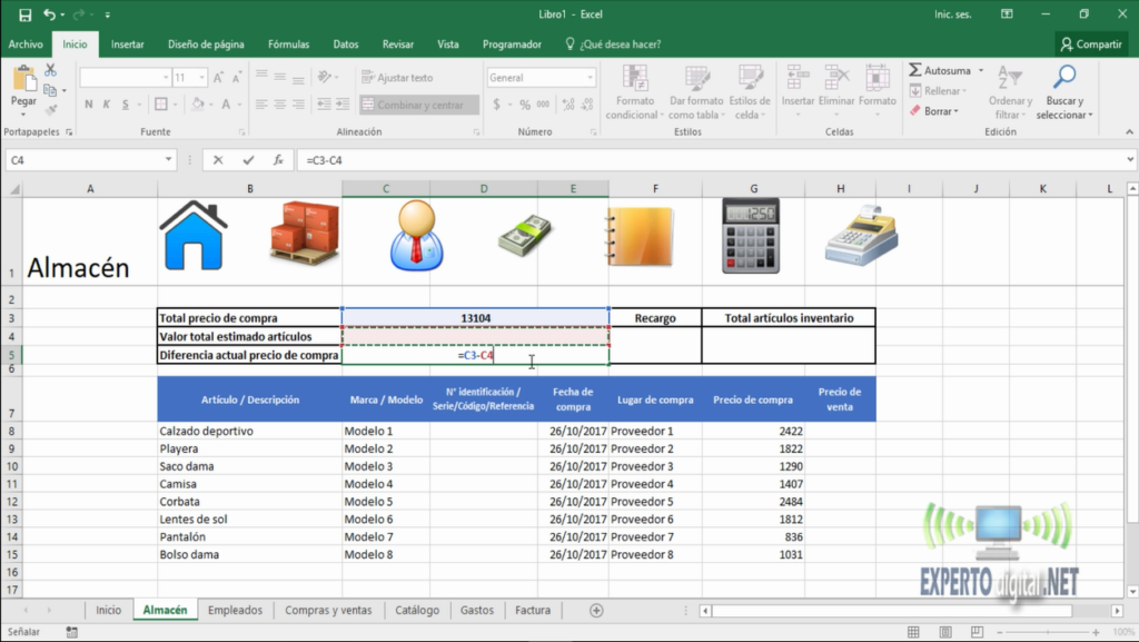 restar en Excel