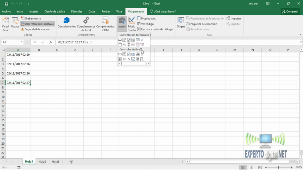 controles de formulario