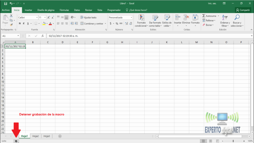 detener grabacion de la macro