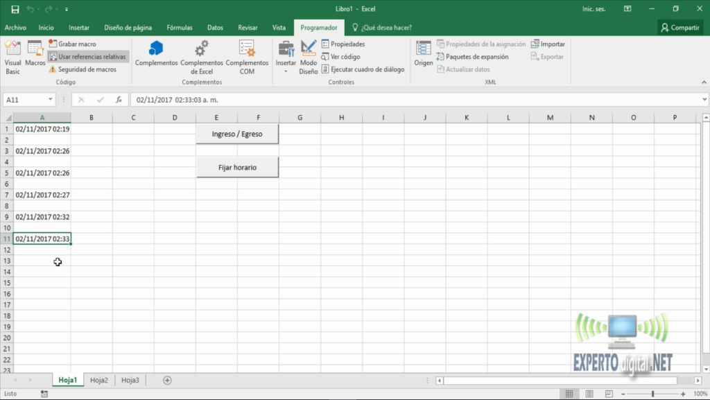 macros con botones en excel