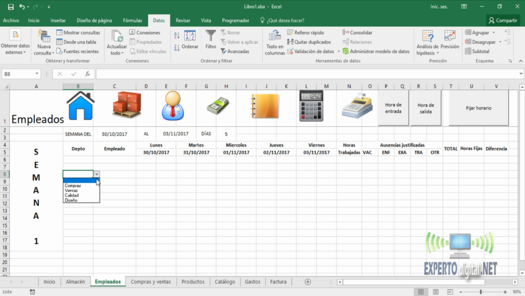 lista desplegable excel